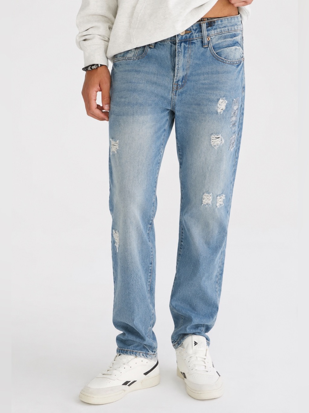 Aeropostale classic Men’s slim boot 36/32 Light Blue Distressed Jeans